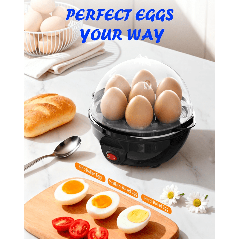 Electric steamed egg cooker | One-touch operation, quick and easy to prevent mistakes, easy to clean, black - PVC material, 220V- 240V power supply, Australian plug