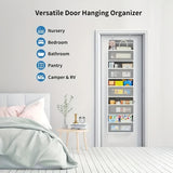 Storage Marvel in Black & Gray — 3-Tier Over-the-Door Organizer with 3 Large Pockets. Sturdy and Anti-Tip Design for Strong Load-Bearing. A Neat Solution for Bedroom, Bathroom & Storage Room.(GREY))