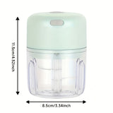 GREEN Mini Electric Garlic Chopper, Meat Grinder, and Vegetable Chopper, USB Rechargeable Mini Food Blender, Efficient Small Food Processor, Suitable for Ginger, Chili, Fruits, and Meat