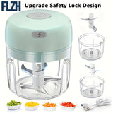GREEN Mini Electric Garlic Chopper, Meat Grinder, and Vegetable Chopper, USB Rechargeable Mini Food Blender, Efficient Small Food Processor, Suitable for Ginger, Chili, Fruits, and Meat