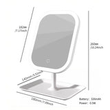 LED makeup mirror, portable travel mirror with foldable design and built-in lights, 3 lighting modes, intelligent adjustable light touch screen, USB rechargeable, portable illuminated beauty mirror, travel makeup stand with lights, bedroom makeup mirror,