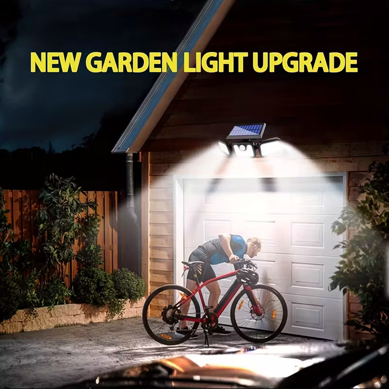 (2-piece set)74 LED solar sensor lights with motion sensors, 3-level brightness mode outdoor wall lights, suitable for front doors, courtyards, garages, and terraces