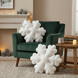 snowflake pillow, plush throw pillow, winter decor, Christmas cushion, sofa accent pillow, bedroom decoration, cozy throw pillow, snowflake shaped cushion, Australia winter home decor - White - Size 40CM