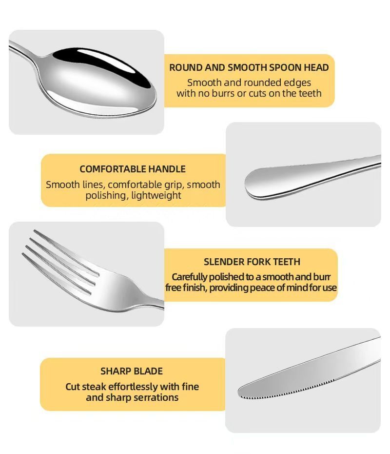 western cutlery set, steak knife and fork set, stainless steel cutlery, gift set for dining, 16-piece cutlery, Australian dining, steak knives Australia, premium cutlery set, gift for couples, housewarming gift - Silver - Size 16 -piece set