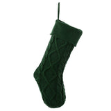 Christmas stocking, knitted stocking, diamond pattern stocking, wool Christmas stocking, festive decorations, holiday stockings, fireplace stocking, Aussie Christmas decor, Christmas gift idea - Green - Size 2PCS