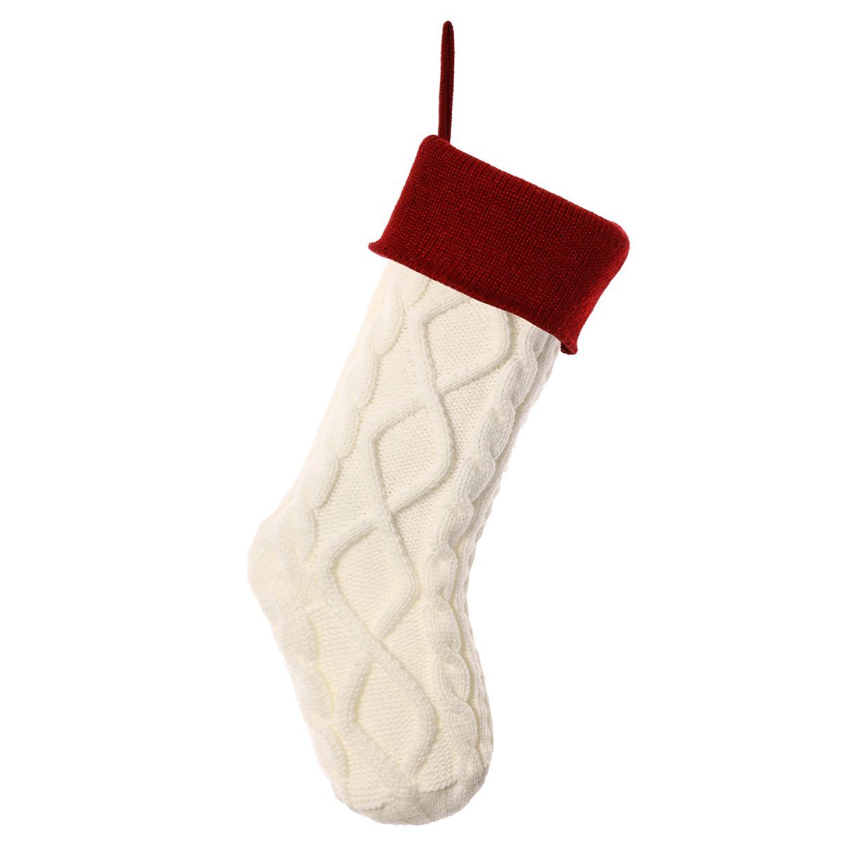 Christmas stocking, knitted stocking, diamond pattern stocking, wool Christmas stocking, festive decorations, holiday stockings, fireplace stocking, Aussie Christmas decor, Christmas gift idea - Green - Size 2PCS
