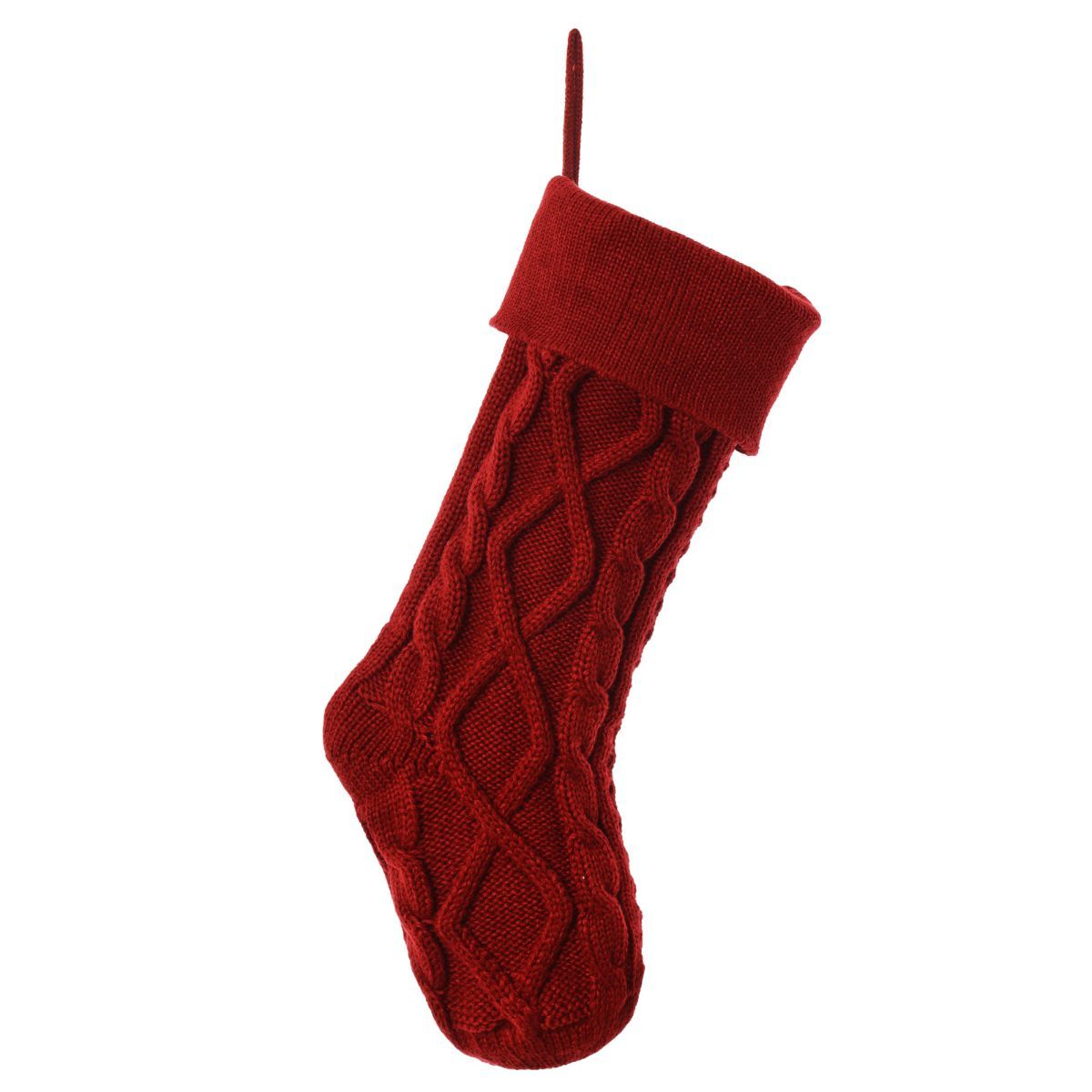 Christmas stocking, knitted stocking, diamond pattern stocking, wool Christmas stocking, festive decorations, holiday stockings, fireplace stocking, Aussie Christmas decor, Christmas gift idea - Green - Size 2PCS