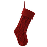 Christmas stocking, knitted stocking, diamond pattern stocking, wool Christmas stocking, festive decorations, holiday stockings, fireplace stocking, Aussie Christmas decor, Christmas gift idea - Red - Size 2PCS