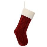 Christmas stocking, knitted stocking, diamond pattern stocking, wool Christmas stocking, festive decorations, holiday stockings, fireplace stocking, Aussie Christmas decor, Christmas gift idea - Red - Size 2PCS