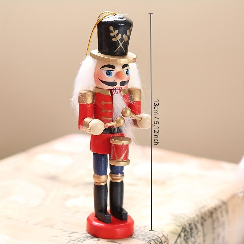 Nutcracker Soldier Figurine Set, Christmas Decorations, Birthday Gift, Hand-painted Nutcrackers, Holiday Decor, Australian Christmas Decor, Kids Gift, Figurine Collection, Festive Home Decor - Red - Size 12pcs