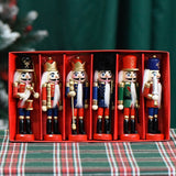 Nutcracker Soldier Figurine Set, Christmas Decorations, Birthday Gift, Hand-painted Nutcrackers, Holiday Decor, Australian Christmas Decor, Kids Gift, Figurine Collection, Festive Home Decor - Red - Size 12pcs