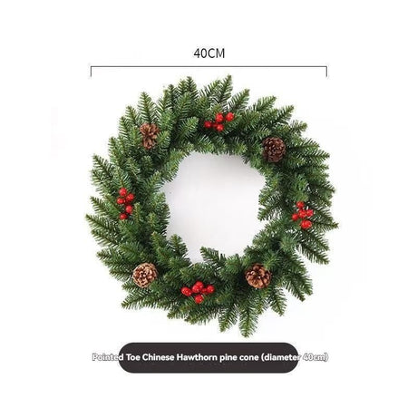 Christmas wreath, artificial wreath, red berries, pine cones, 30CM wreath, Christmas decoration, festive home decor, wreath for door, holiday centrepiece - Red - Size 30CM