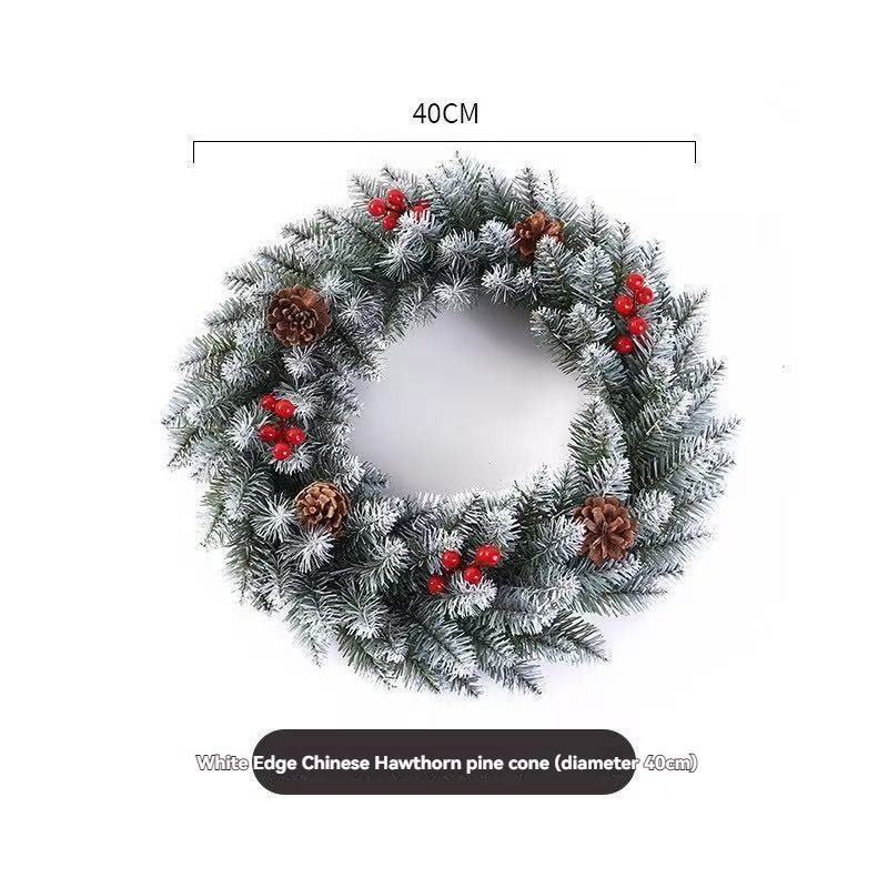 Christmas wreath, artificial wreath, red berries, pine cones, 30CM wreath, Christmas decoration, festive home decor, wreath for door, holiday centrepiece - White - Size 30CM