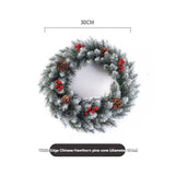 Christmas wreath, artificial wreath, red berries, pine cones, 30CM wreath, Christmas decoration, festive home decor, wreath for door, holiday centrepiece - White - Size 40CM