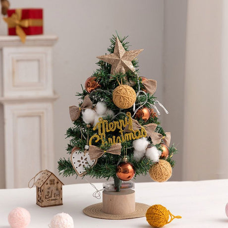 mini desktop Christmas tree, flocked pink Christmas tree, Christmas tree set, Christmas decorations, DIY Christmas tree, Christmas gift, office Christmas decor, festive tabletop tree - Christmas - Size 5