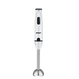 NIRVA Hand Blender, 400W hand blender, 2 blade immersion blender, low noise stick blender, milk frother, baby food blender, smoothie maker, kitchen blender Australia, quiet hand blender, ergonomic blender - White - Size A set of stainless steel