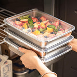 3 pieces/set Large stainless steel square food storage box with transparent lid - leak-proof, stackable, durable - perfect for camping, outdoor exploration and home use - perfect for storing meat, fruits