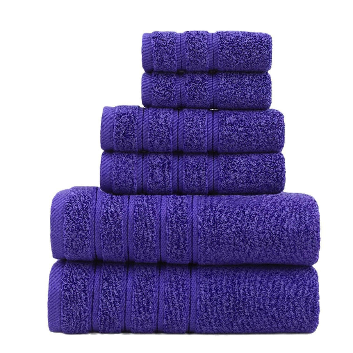 6-Piece Purple Towel Set for Bathroom, Soft & Absorbent Cotton Towels