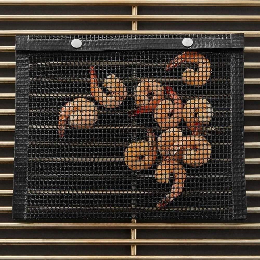 2-Pack Mesh Grill Bags for Grilling Black
