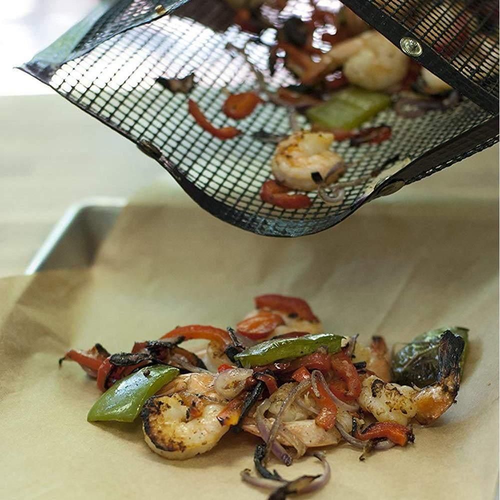 2-Pack Mesh Grill Bags for Grilling Black