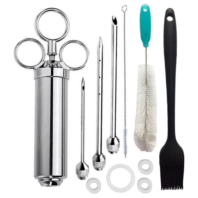 Stainless Steel Meat Injector Marinade Injector for Grilling Yellow