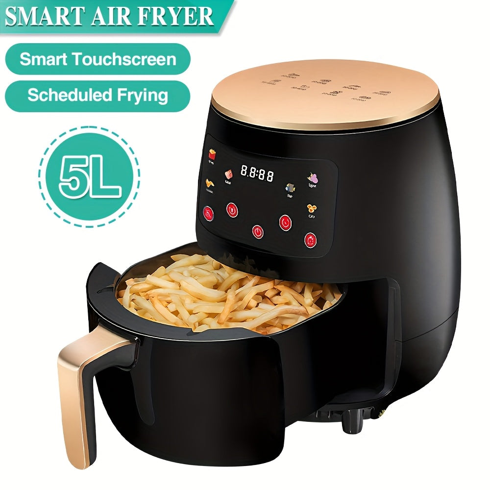 "5L Intelligent Touch · Healthy Fresh Cooking Air Fryer (Pre-set Menu / 360° Hot Air / No Oil Light Car)"