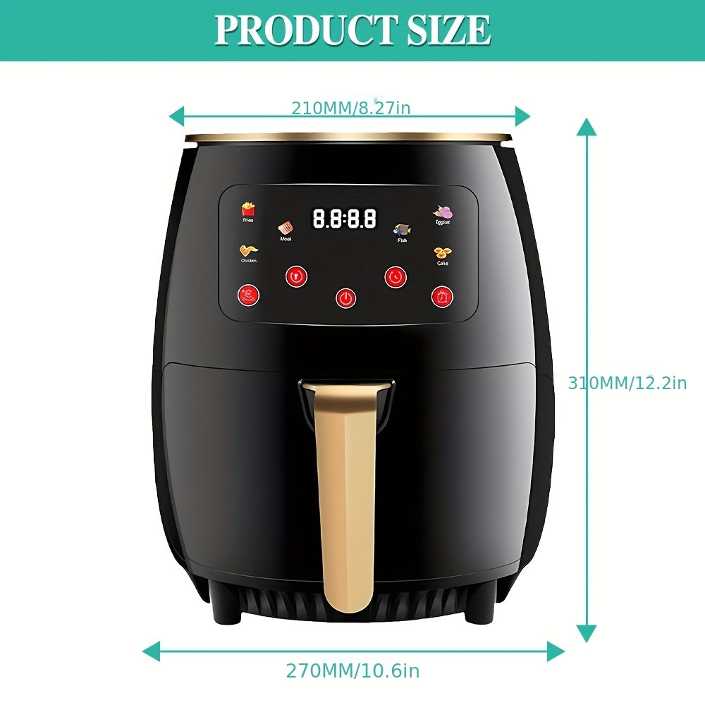 "5L Intelligent Touch · Healthy Fresh Cooking Air Fryer (Pre-set Menu / 360° Hot Air / No Oil Light Car)"