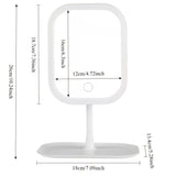 LED makeup mirror, lighted sink mirror, 3-light mode lighting makeup mirror, touch control, portable stand and foldable compact mirror, Light makeup table, rechargeable battery, portable LED makeup mirror, women's Christmas gift, suitable for home / bedro