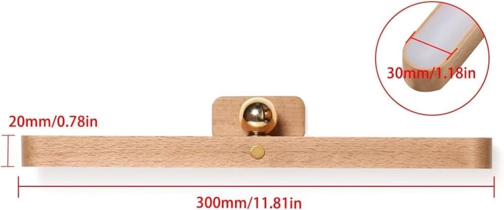 Wooden LED Wall Lamp 360 Degree Rotatable Magnetic Dimmable Night Light with USB Charging, Decorative Indoor Lighting for Home