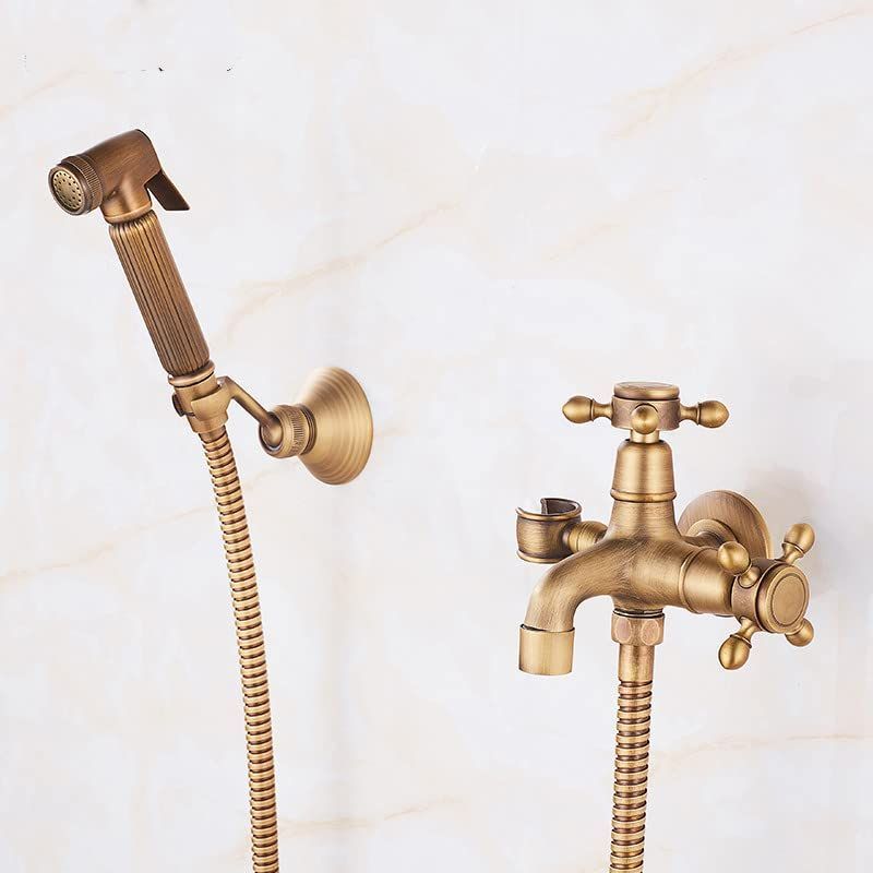 Antique Brass Faucet for Garden Hose, Fence, Bathroom & Outdoor Use – Durable and Stylish Faucet Accessory, Perfect for Home and Gardening - Bronze - Size Long style2