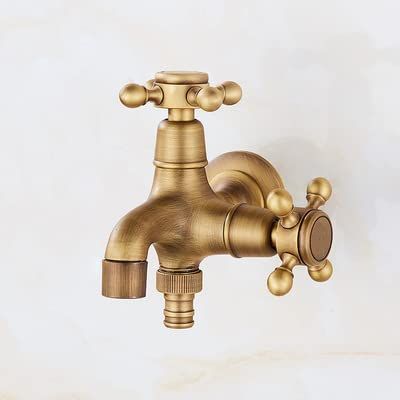 Antique Brass Faucet for Garden Hose, Fence, Bathroom & Outdoor Use – Durable and Stylish Faucet Accessory, Perfect for Home and Gardening - Bronze - Size Long style3