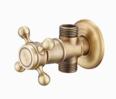 Antique Brass Faucet for Garden Hose, Fence, Bathroom & Outdoor Use – Durable and Stylish Faucet Accessory, Perfect for Home and Gardening - Bronze - Size Split Spray Gun Kit