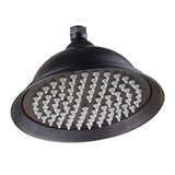 8 Inch Round Alloy Rain Shower Head – High Pressure Rainfall Showerhead for Bathroom, Universal Fit, Easy Installation - Black - Size 8in