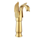 Swan-Shaped Single-Handle Single-Hole Vessel Faucet – Deck-Mounted Bathroom Sink Faucet, Tall Model, Elegant Vanity Faucet - Gold - Size 33cm