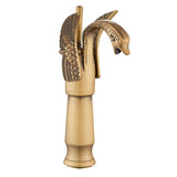 Swan-Shaped Single-Handle Single-Hole Vessel Faucet – Deck-Mounted Bathroom Sink Faucet, Tall Model, Elegant Vanity Faucet - Gold - Size 33cm
