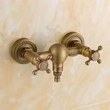 Brass Bathtub Faucet with Antique Finish – Wall-Mounted Hot & Cold Water Faucet for Bathroom and Shower