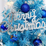 Mini Christmas Tree, Small Artificial Xmas Tree – Perfect for Christmas Decor, Home Decor, Tabletop Display, Office Desk, Party Centerpiece, Windowsill, Mantel, and Year-Round Festive Setting - Blue - Size 45cm