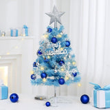 Mini Christmas Tree, Small Artificial Xmas Tree – Perfect for Christmas Decor, Home Decor, Tabletop Display, Office Desk, Party Centerpiece, Windowsill, Mantel, and Year-Round Festive Setting - Blue - Size 45cm