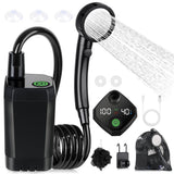 Portable Shower for Camping, [Long-Lasting] 6000mAh Rechargeable Camping Shower with Intelligent LED Display, 4 Spray Modes, IPX7 Waterproof Outdoor Camp Pump for Hiking, Travel, Car, Pet - Gray - Size 4.64*2.64in