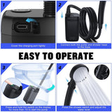 Portable Shower for Camping, [Long-Lasting] 6000mAh Rechargeable Camping Shower with Intelligent LED Display, 4 Spray Modes, IPX7 Waterproof Outdoor Camp Pump for Hiking, Travel, Car, Pet - Gray - Size 4.64*2.64in