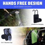 Portable Shower for Camping, [Long-Lasting] 6000mAh Rechargeable Camping Shower with Intelligent LED Display, 4 Spray Modes, IPX7 Waterproof Outdoor Camp Pump for Hiking, Travel, Car, Pet - Gray - Size 4.64*2.64in