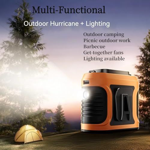 Clip Fan Portable Waist Clip Fan & Neck Fan, Dual Air Vents Strong Airflow Intelligent Digital Display Rechargeable, Wearable Cooling Fan for Outdoor Sports, Travel, Office, and Home Use - Orange - Size 10.7*9.5cm