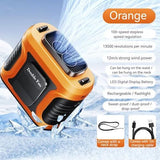 Clip Fan Portable Waist Clip Fan & Neck Fan, Dual Air Vents Strong Airflow Intelligent Digital Display Rechargeable, Wearable Cooling Fan for Outdoor Sports, Travel, Office, and Home Use - Orange - Size 10.7*9.5cm