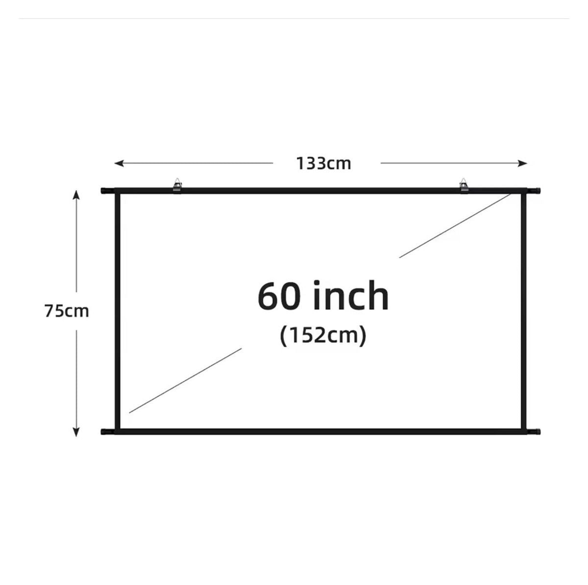 100 Inch Wall Mounted Projector Screen, Foldable White Wrinkle-Free, 160° Viewing Angle for Home Theater, Movie Nights, Gaming, Office, Classroom & Backyard Cinema - White