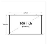 100 Inch Wall Mounted Projector Screen, Foldable White Wrinkle-Free, 160° Viewing Angle for Home Theater, Movie Nights, Gaming, Office, Classroom & Backyard Cinema - White