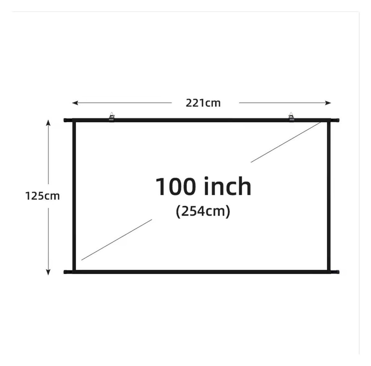 84 Inch Wall Mounted Projector Screen, Foldable White Wrinkle-Free, 160° Viewing Angle for Home Theater, Movie Nights, Gaming, Office, Classroom & Backyard Cinema - White