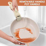 Removable Pot Handle with Quick-Release Clip – Universal Kitchen Cookware Handle Replacement for Pans and Pots (White)