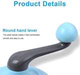 Hand-Crank Egg Beater with 4-Axis Stir Bar – Manual Kitchen Mixer for Whipping Cream, Eggs & Batter – Food-Grade Plastic & Stainless Steel Design (Blue)