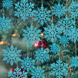 Festive Snowflake Ornaments for Christmas Tree, Party, and Winter Home Décor (Blue)