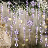 18-Piece Crystal Christmas Ornament Set for Tree, Party & New Year Decor (purple)